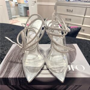 Jennifer Lopez Silver Strappy Heels